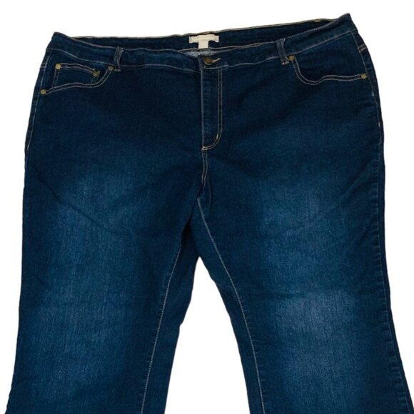 Woman Within Curvy Jeans Plus Size 22W Dark Wash Stretch Comfort Denim Everyday - Picture 3 of 13